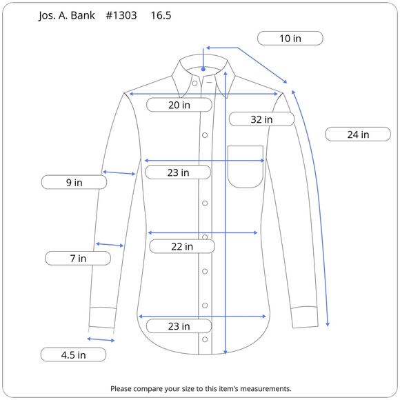 Jos. A. Bank Traveler Shirt Men's 16.5 - 34 Gray Cotton Poly Blend Button-Up - Picture 13 of 13